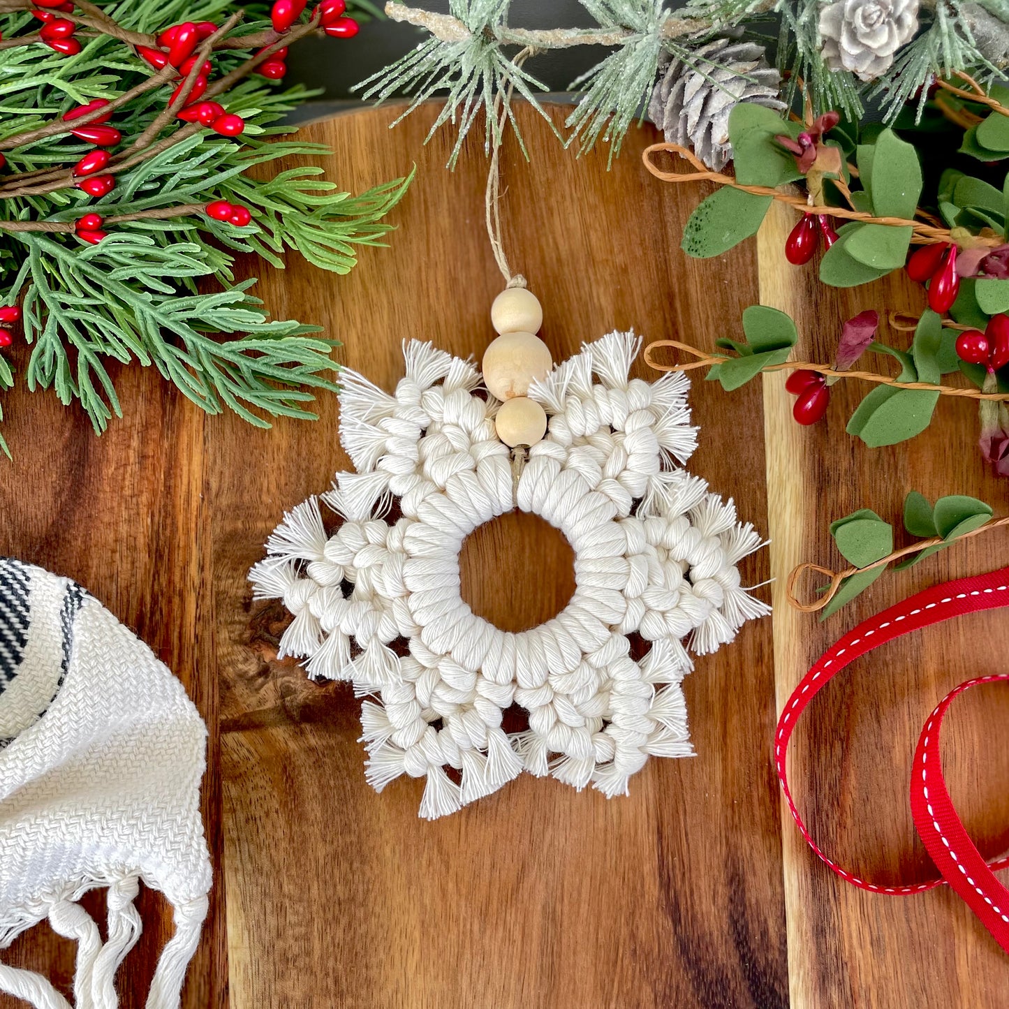 Macrame Snowflake Ornament